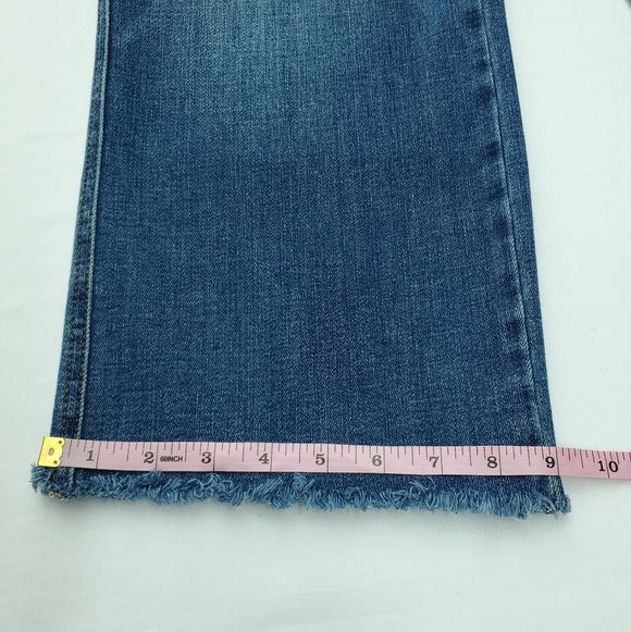 NWOT Judy Blue Womens Wide Leg Crop Stretchy Blue Jeans Raw Hem Size 9/29 - Picture 13 of 13